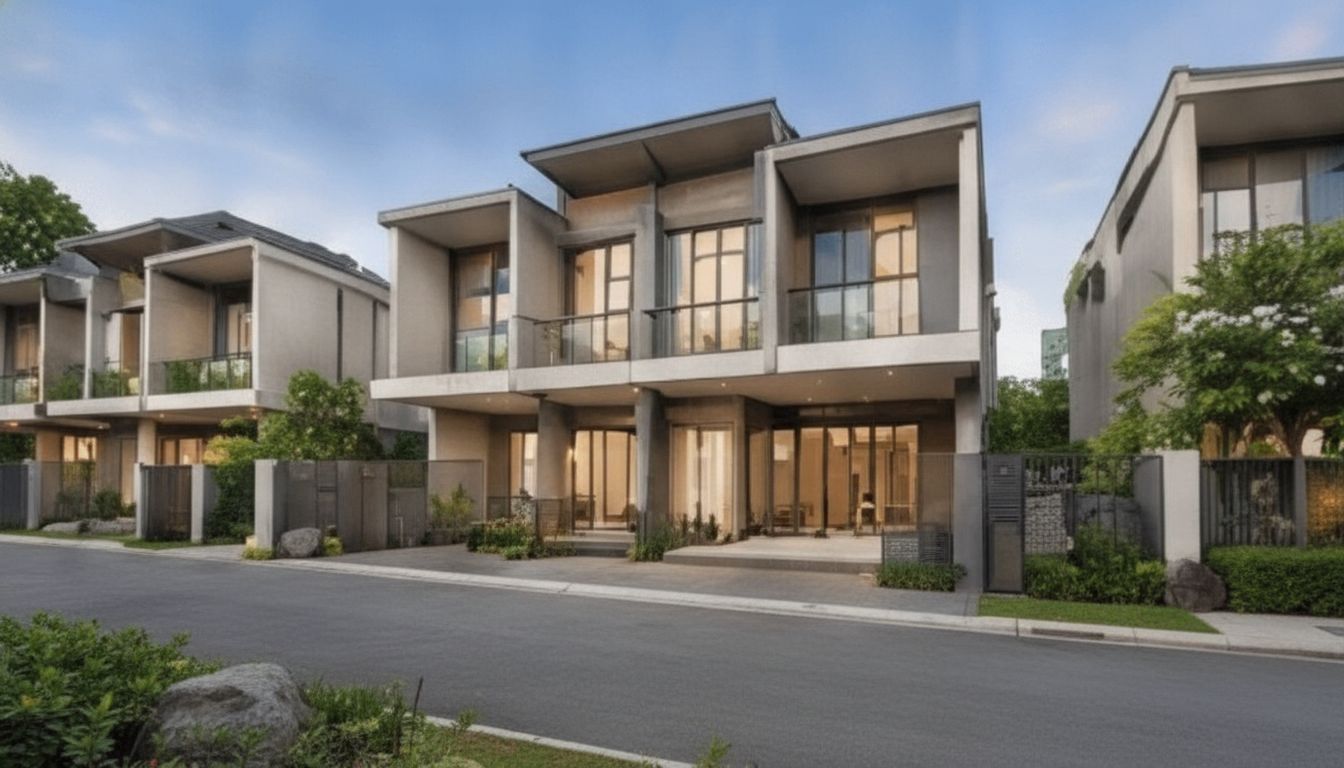 Modern semi-detached houses with clean architecture